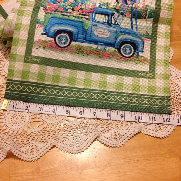 Spring Table Runner, Floral, Colorful "Hello Spring" - Picture 4 of 4